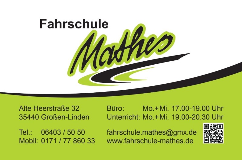 Visitenkarte Fahrschule Mathes